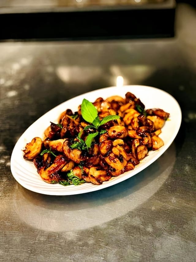 41. Sautéed Basil Mushroom.