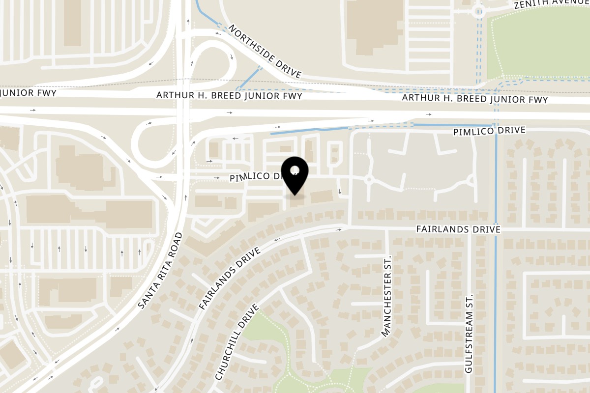 Map showing the location of Blossom Vegan on 4000 Pimlico Dr #112 in Pleasanton